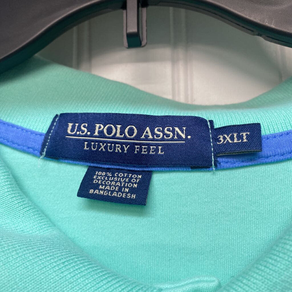 teal polo shirt