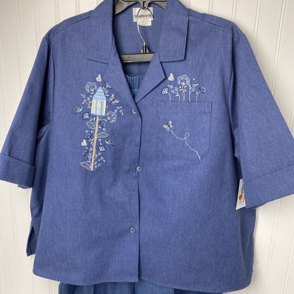 DENIM SET WITH FLOWERS