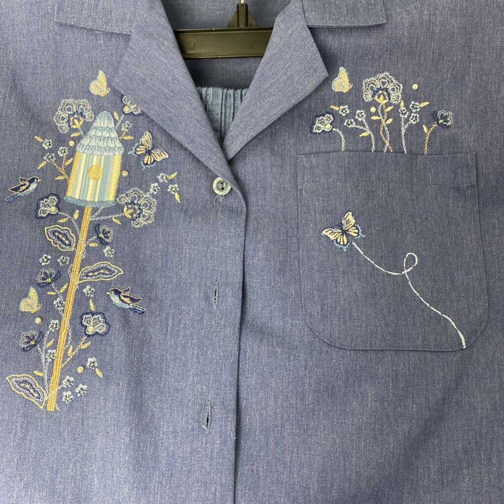 DENIM SET WITH FLOWERS