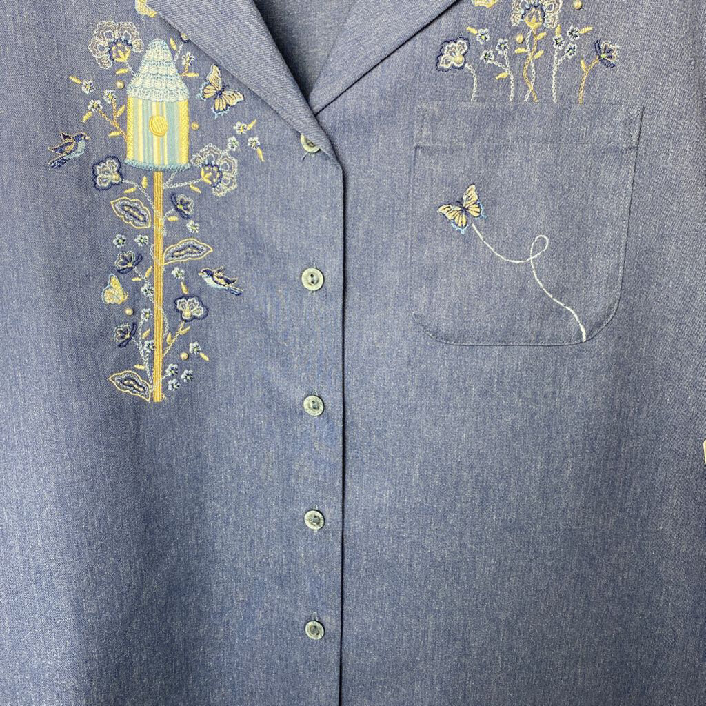 DENIM SET WITH FLOWERS