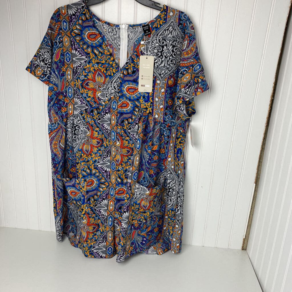 PAISLEY PRINT SHORTS ROMPER