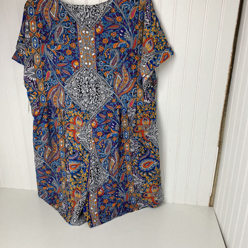 PAISLEY PRINT SHORTS ROMPER