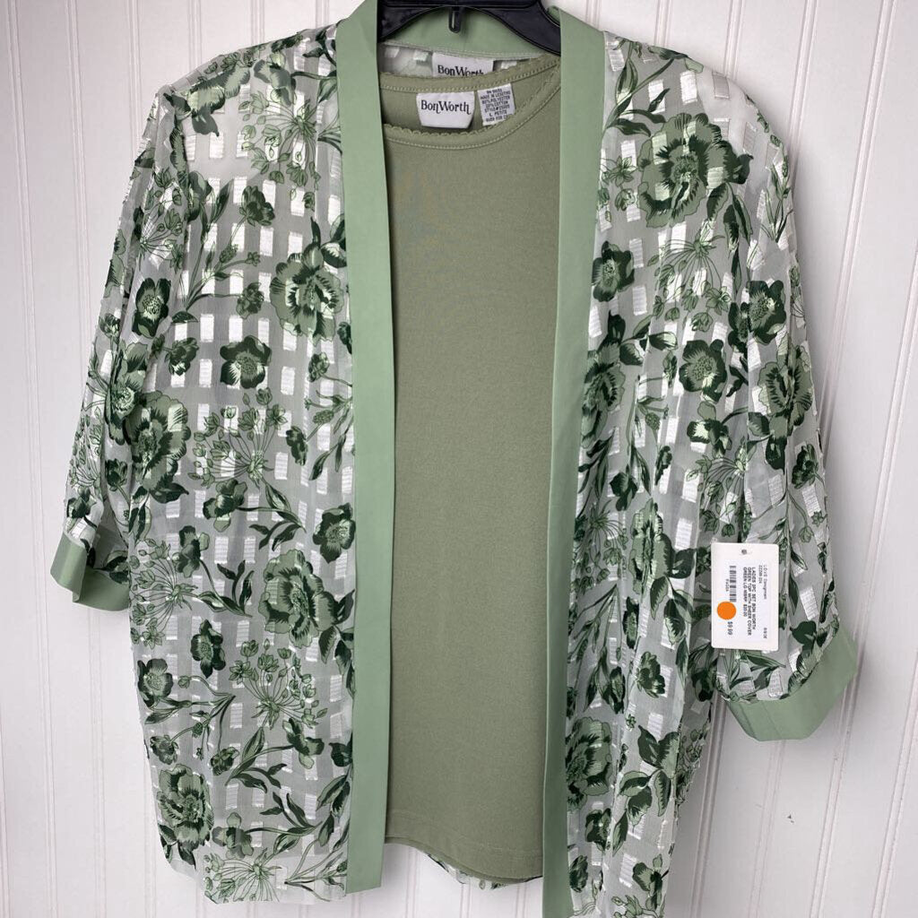 GREEN TOP WITH SHEER COVER