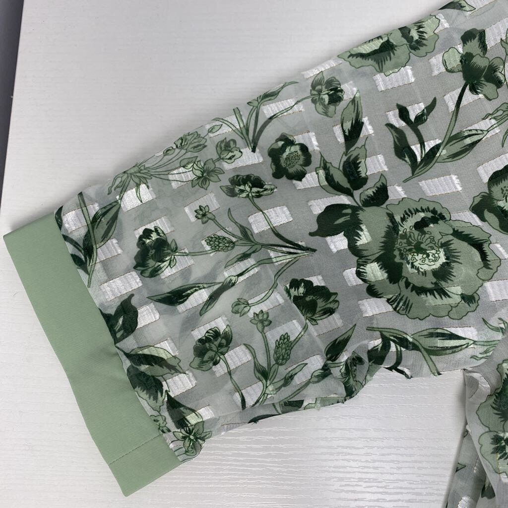 GREEN TOP WITH SHEER COVER
