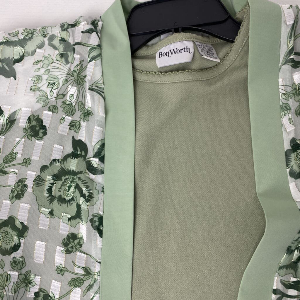 GREEN TOP WITH SHEER COVER