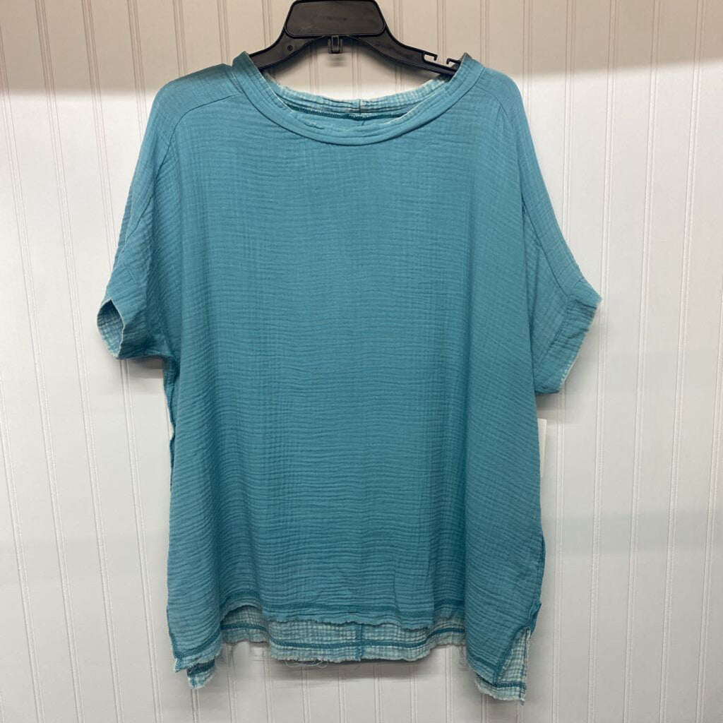 BLUE SHORT SLEEVE SHIRT