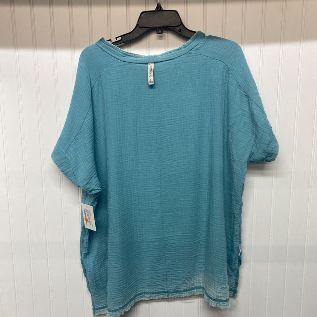 BLUE SHORT SLEEVE SHIRT