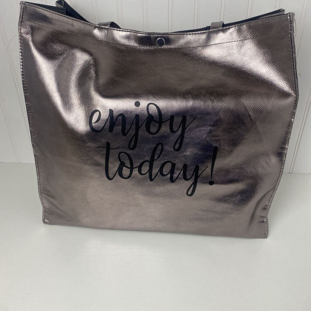 FAUX LEATHER SHOPPING BAG