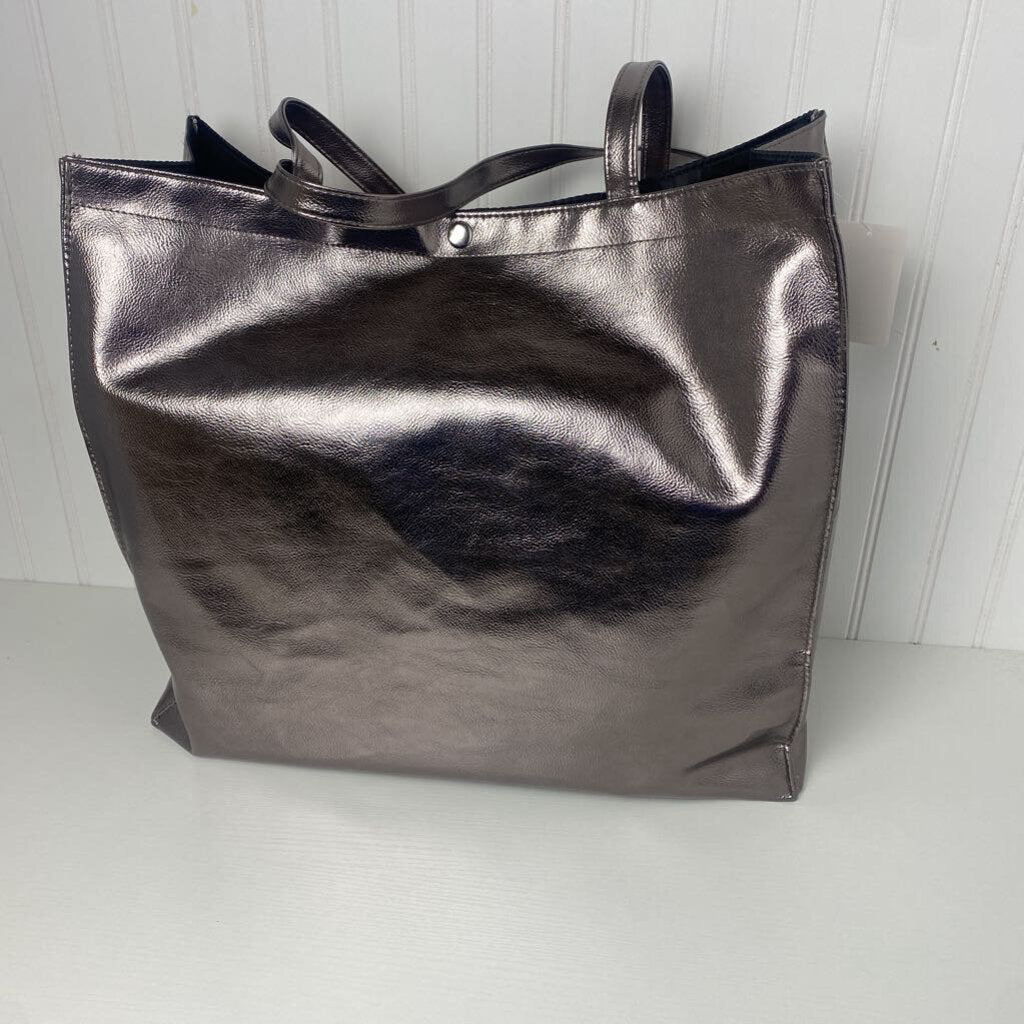 FAUX LEATHER SHOPPING BAG