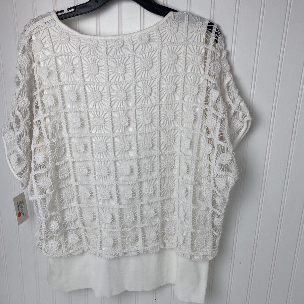 SHORT SLEEVE LACE TOP