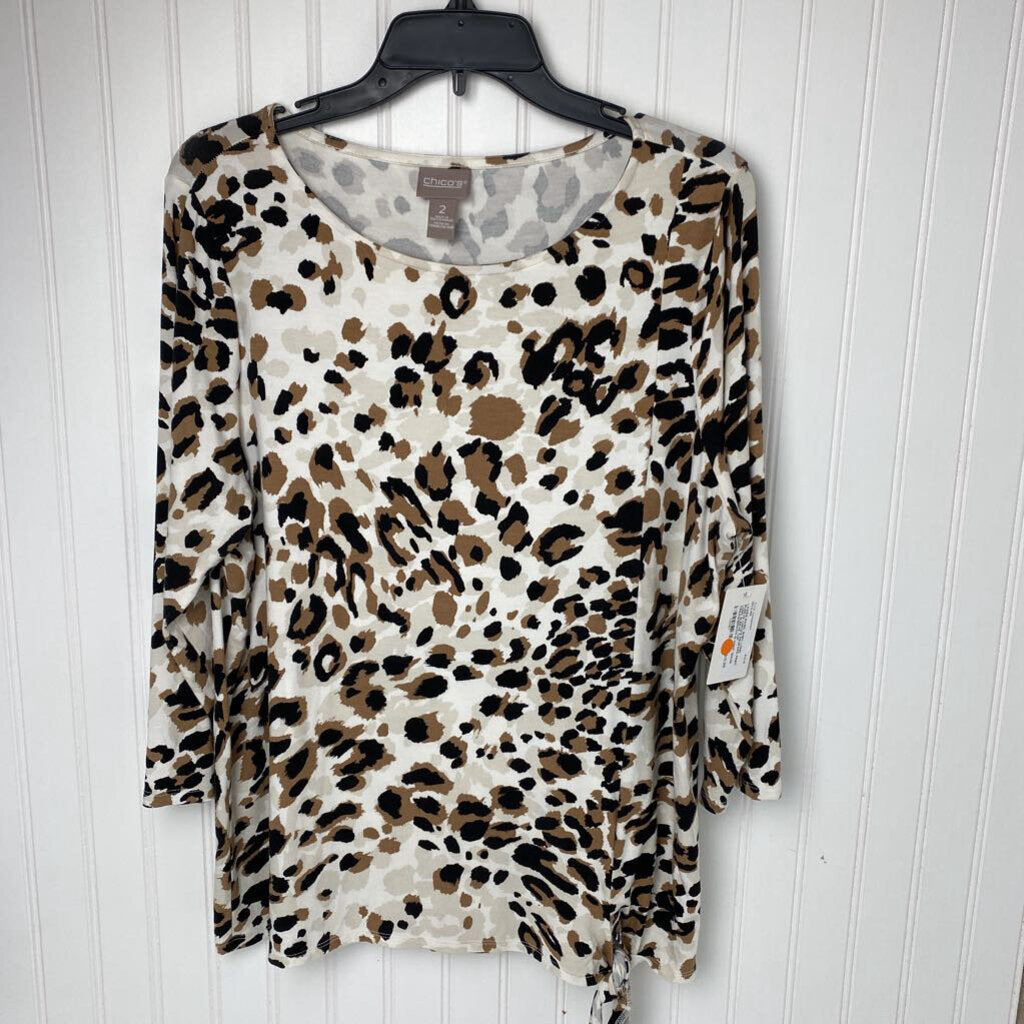 PEOPARD PRINT LONG SLEEVE TOP