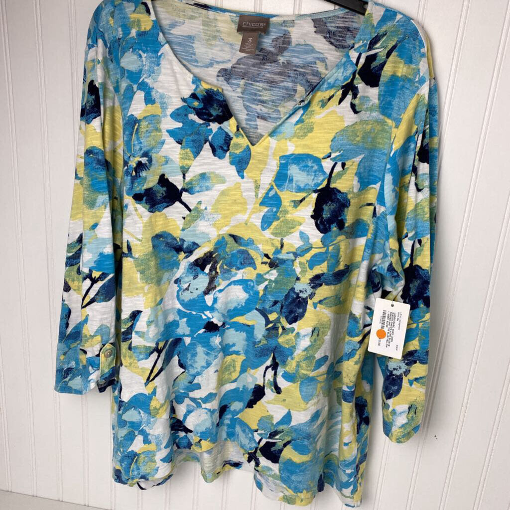 LONG SLEEVE PRINTED KNIT TEE