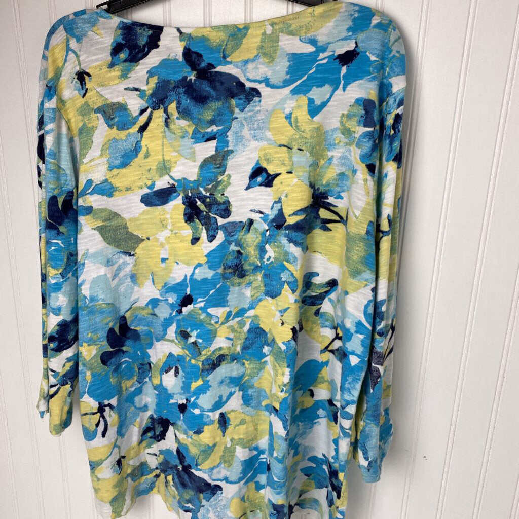 LONG SLEEVE PRINTED KNIT TEE