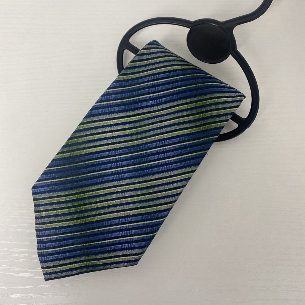 *MENS TIE STRIPE BLUE AND GREEN