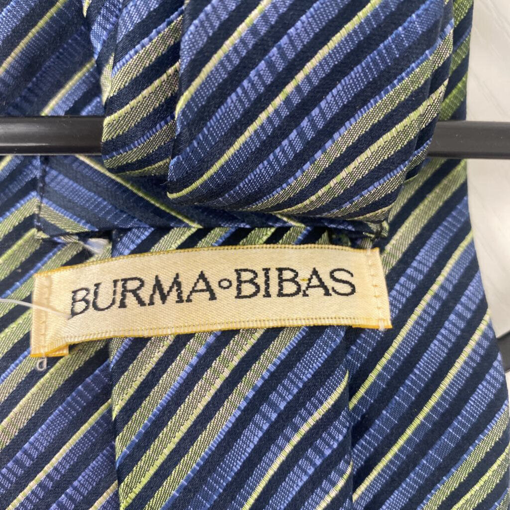 *MENS TIE STRIPE BLUE AND GREEN