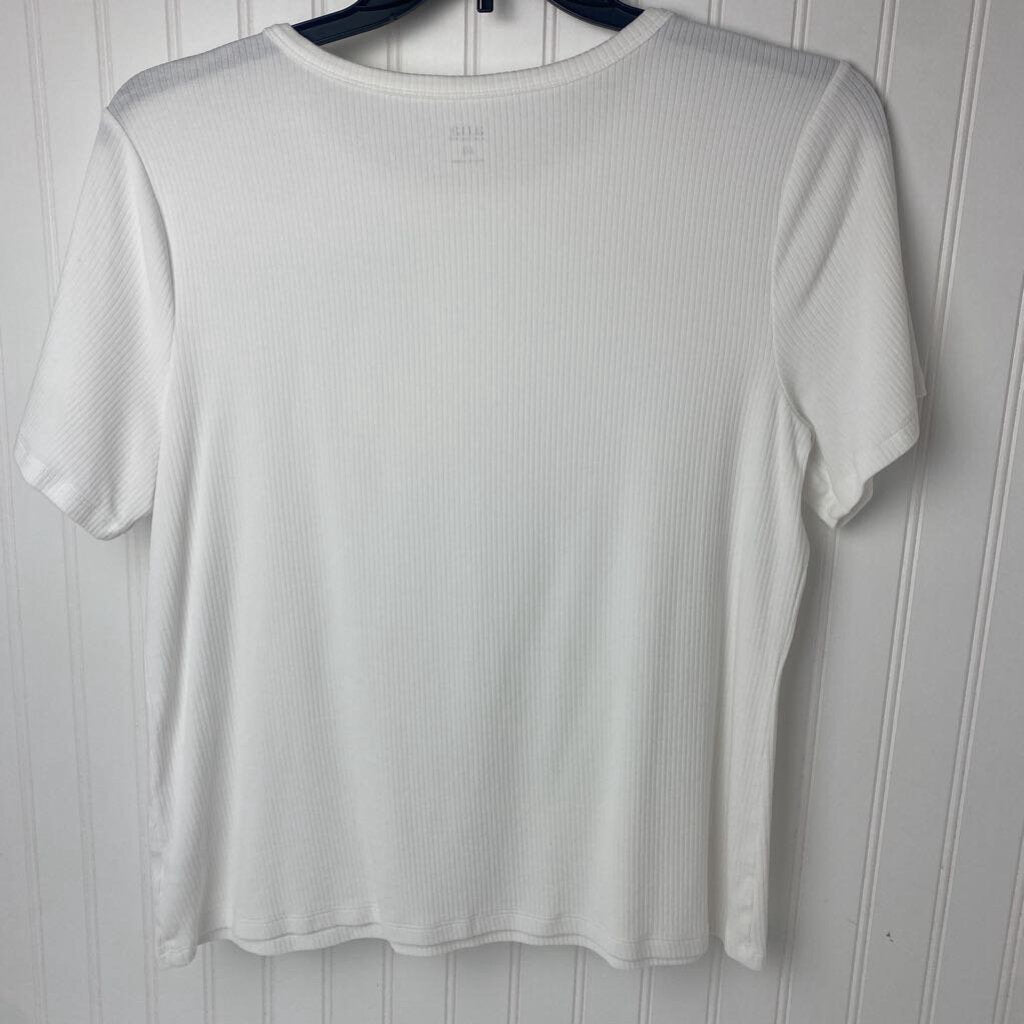 RIBBED SHORT SLEEVE TOP
