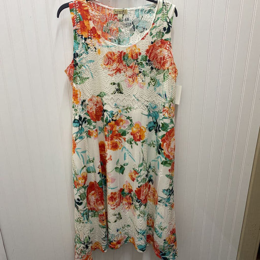 FLORAL SLEEVELESS MIDI DRESS