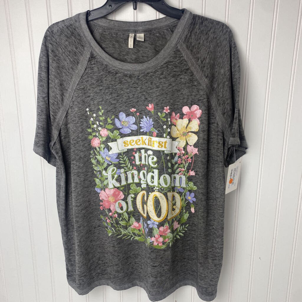"SEEK FIRST THE KINGDOM OF GOD" FLORAL GRAPHIC TEE