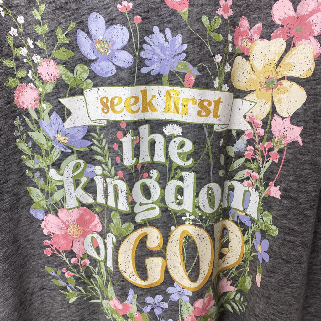 "SEEK FIRST THE KINGDOM OF GOD" FLORAL GRAPHIC TEE