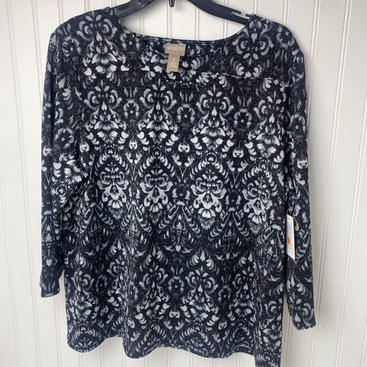 LONG SLEEVE SPARKLY KEYHOLE TOP