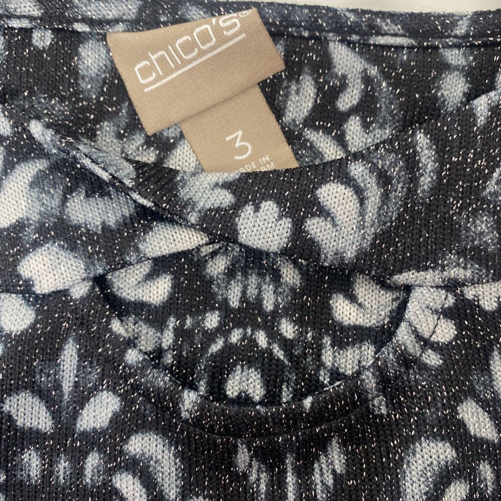 LONG SLEEVE SPARKLY KEYHOLE TOP
