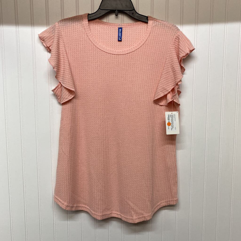SHORT SLEEVE WAFFLE WEAVE TOP