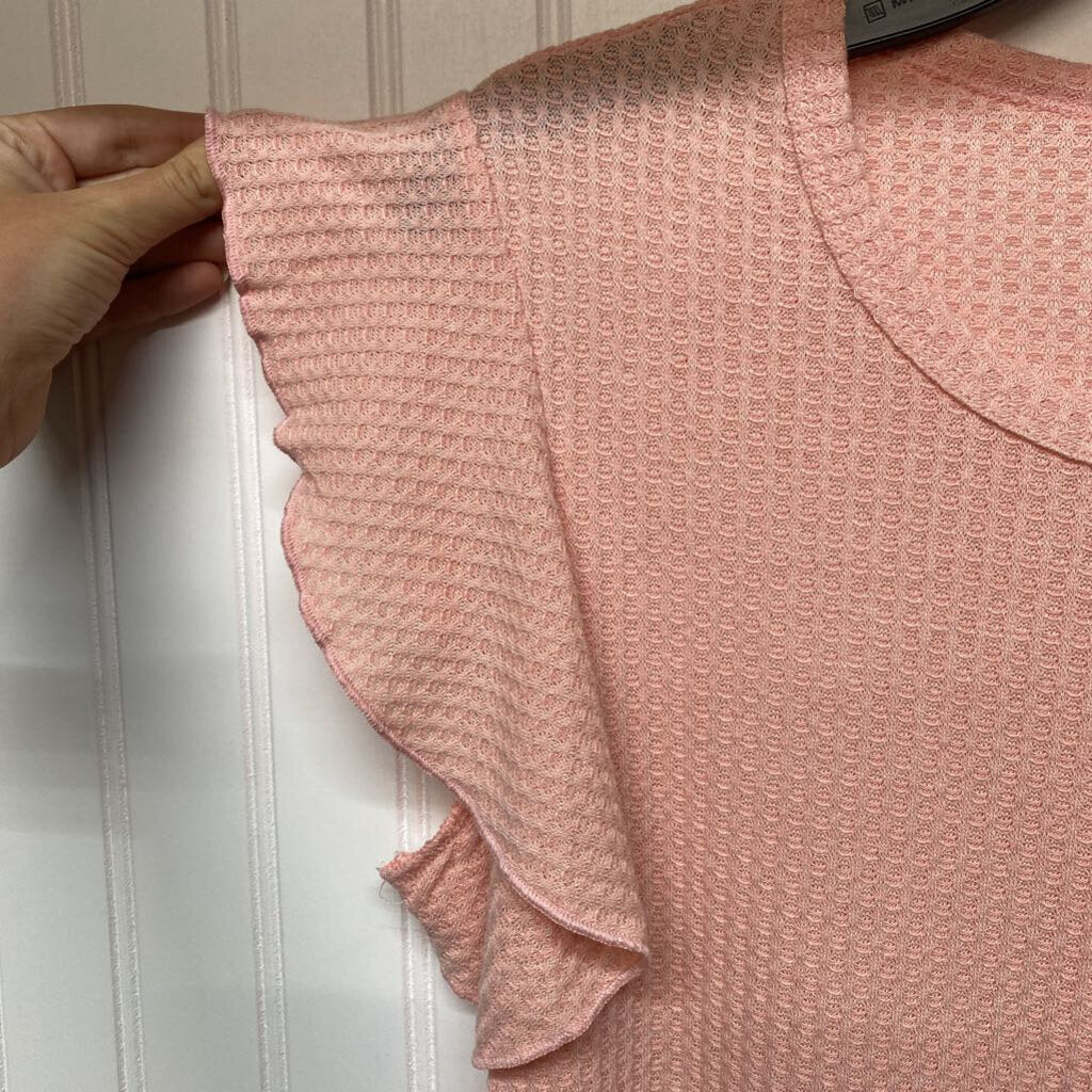 SHORT SLEEVE WAFFLE WEAVE TOP