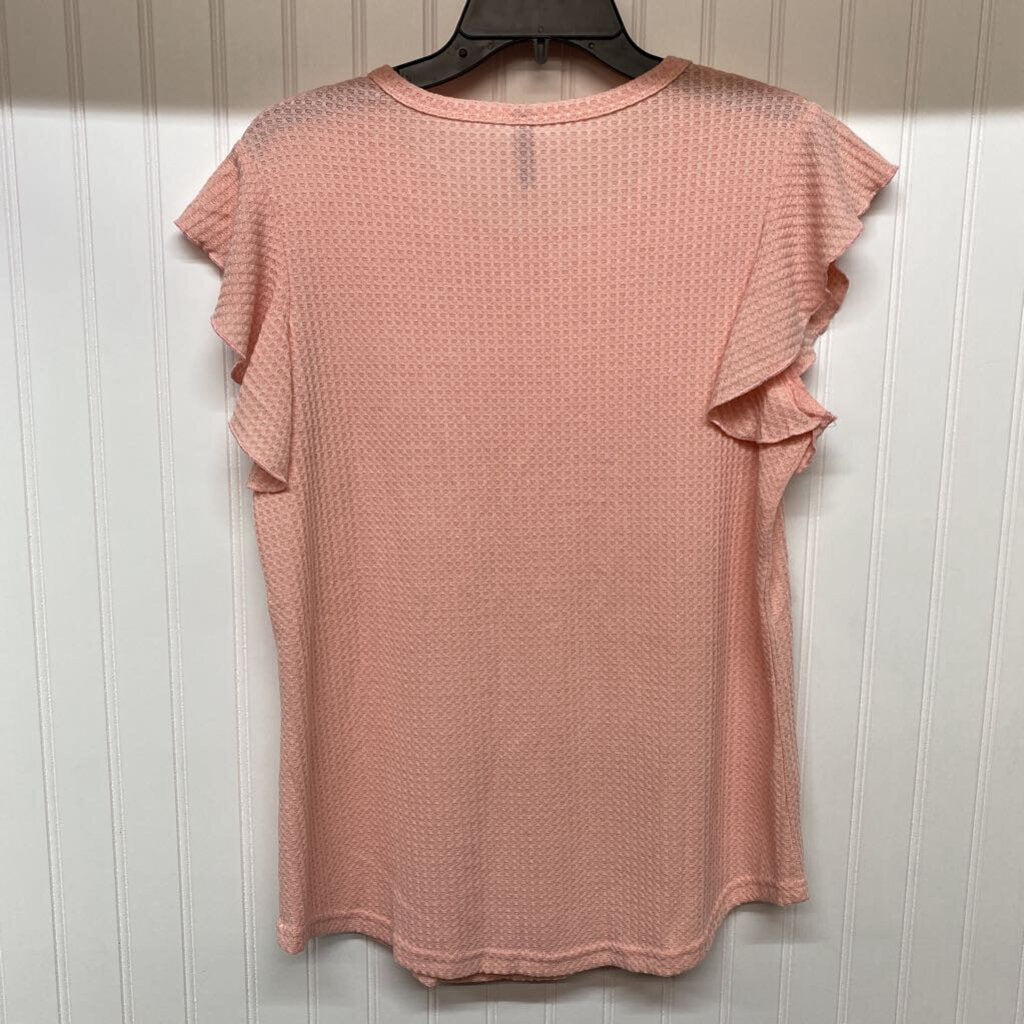 SHORT SLEEVE WAFFLE WEAVE TOP