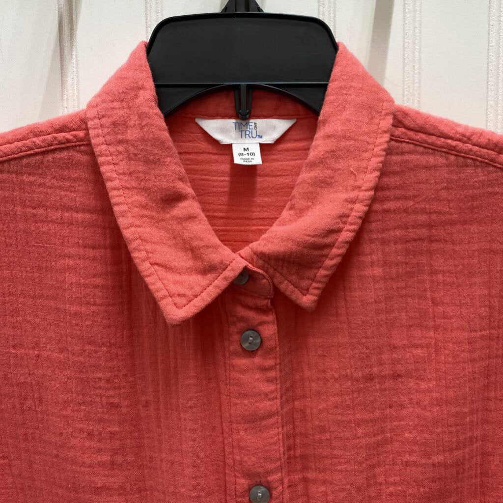 CORAL BUTTON UP