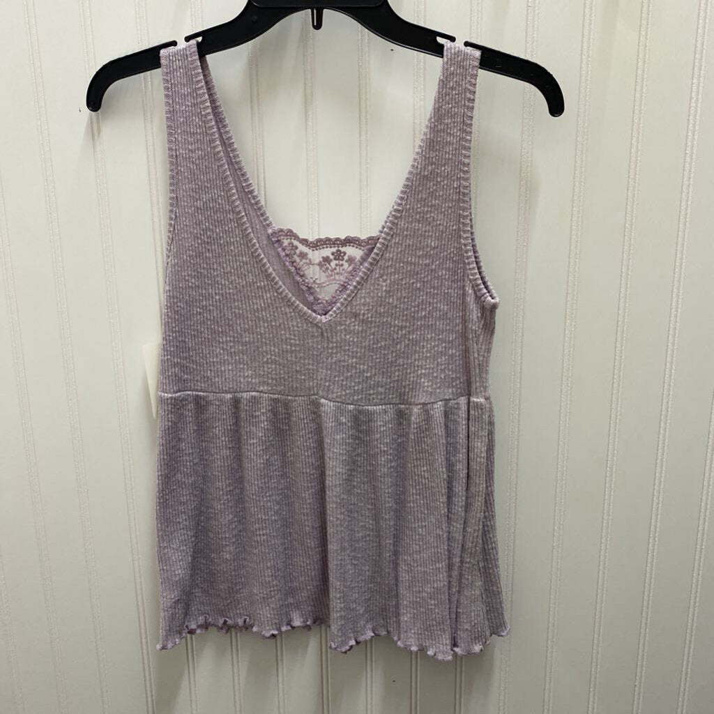 RIBBED AND LACE TOP