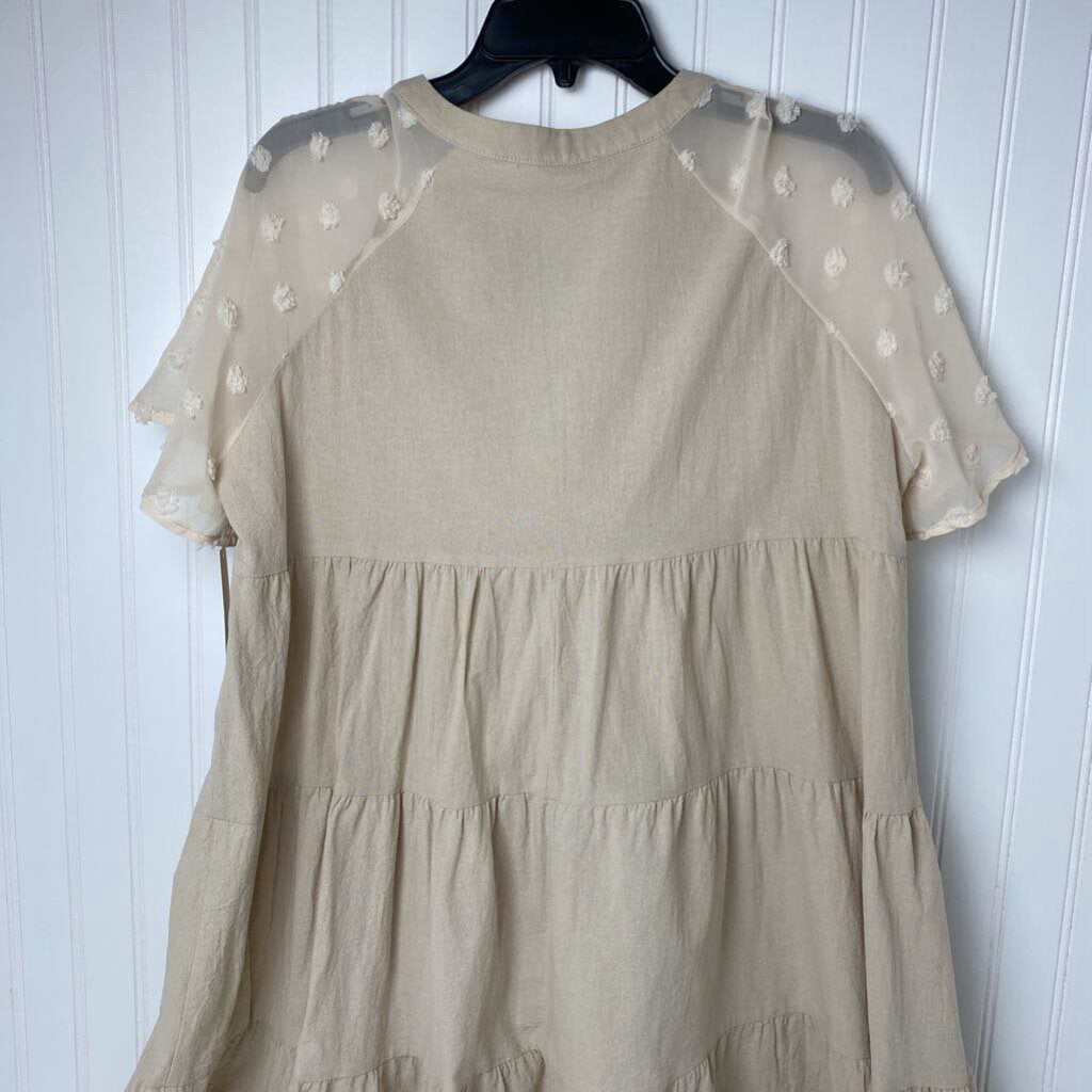 SHEAR SLEEVED DRESS