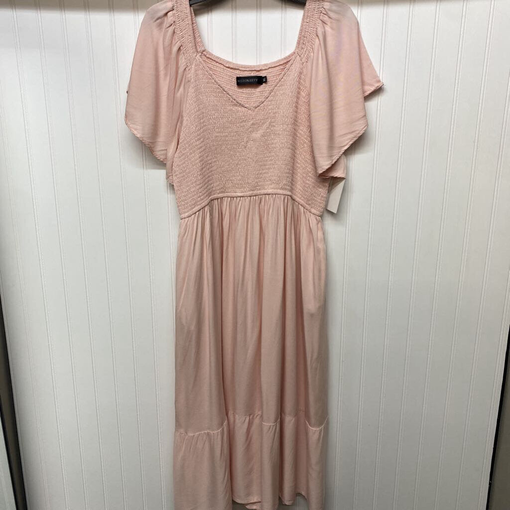 GATHERED FRONT LONG DRESS