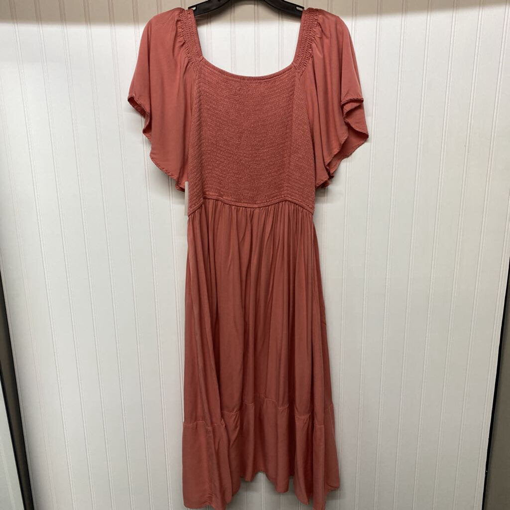 GATHERED FRONT LONG DRESS