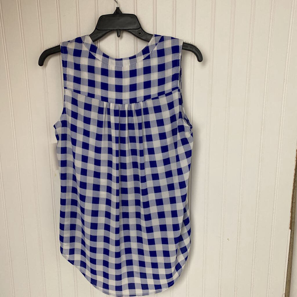 BLUE WHITE CHECKED TOP