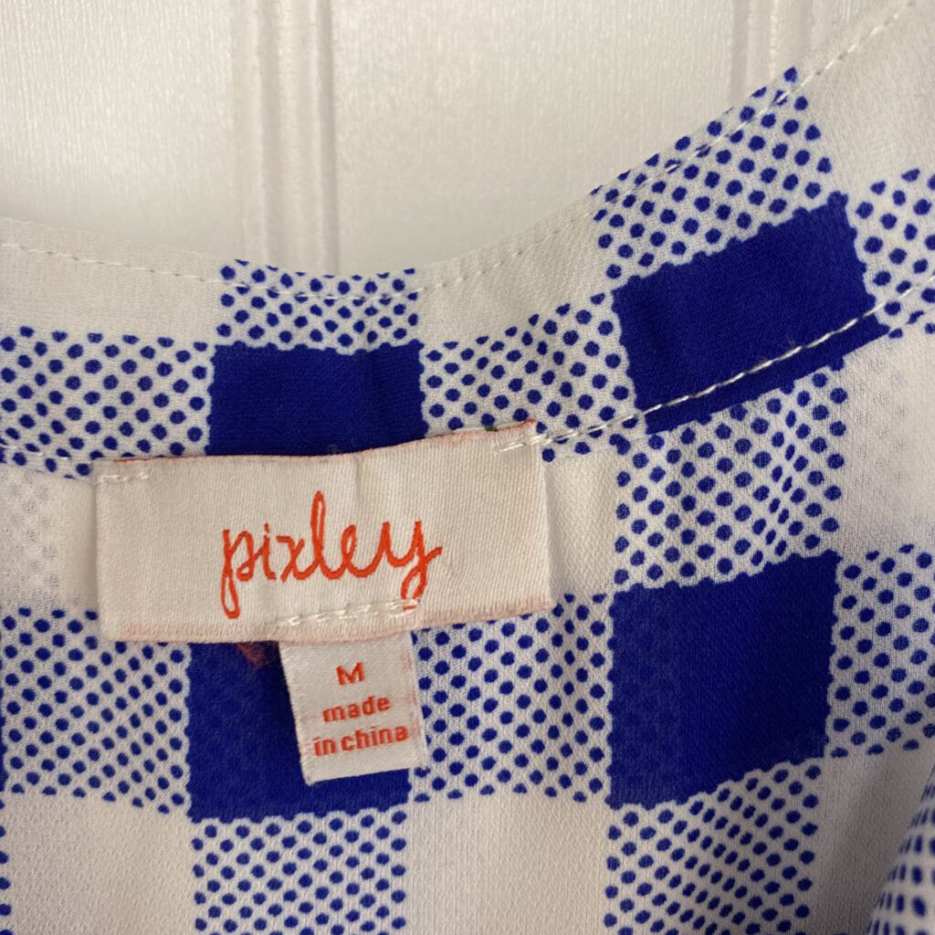BLUE WHITE CHECKED TOP