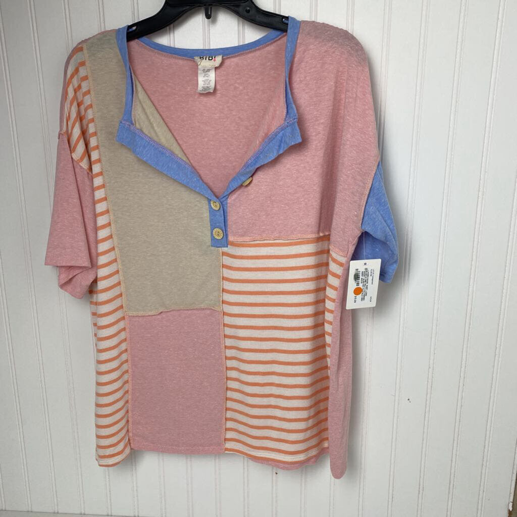 MULTI PATTERNED SHORT SLEEVED