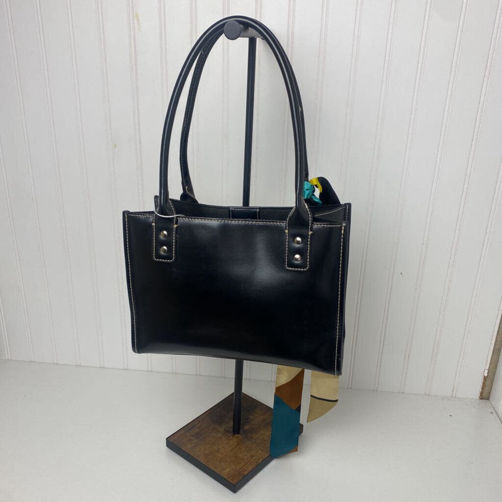 *BLACK SATHCEL HANDBAG WITH SCARF