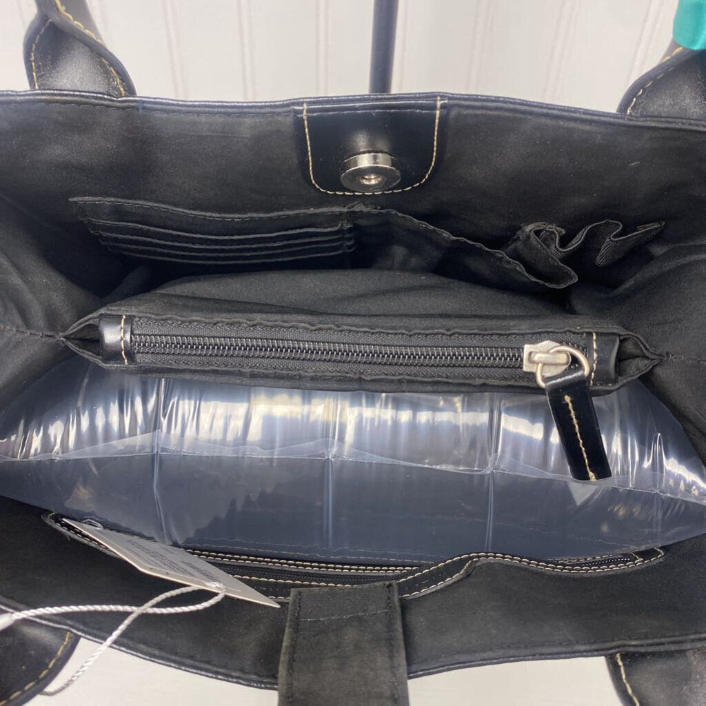 *BLACK SATHCEL HANDBAG WITH SCARF