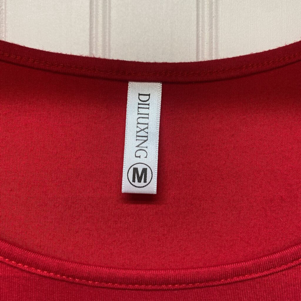 *DILIUXING RED SHORT SLEEVE BODY SUIT