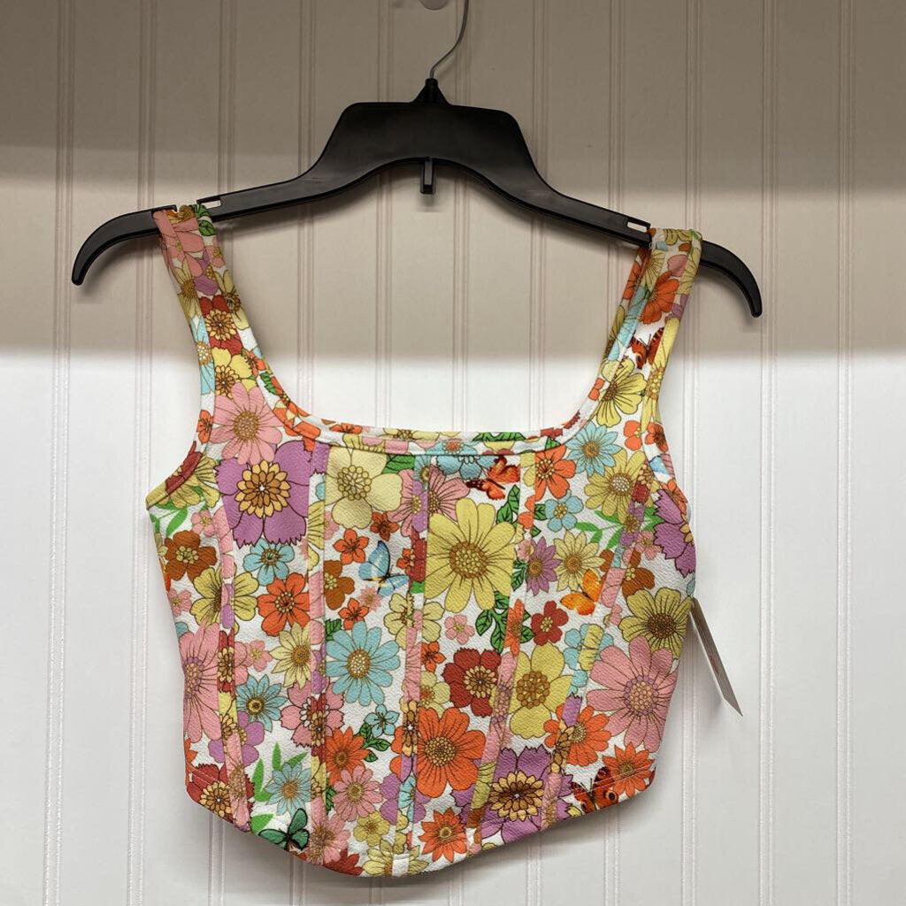 *SHEIN FLORAL CORSET TANK TOP