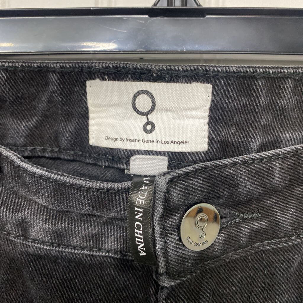 *INSANE GENE BLACK DENIM DISTRESSED AT KNEES AND ANKLES