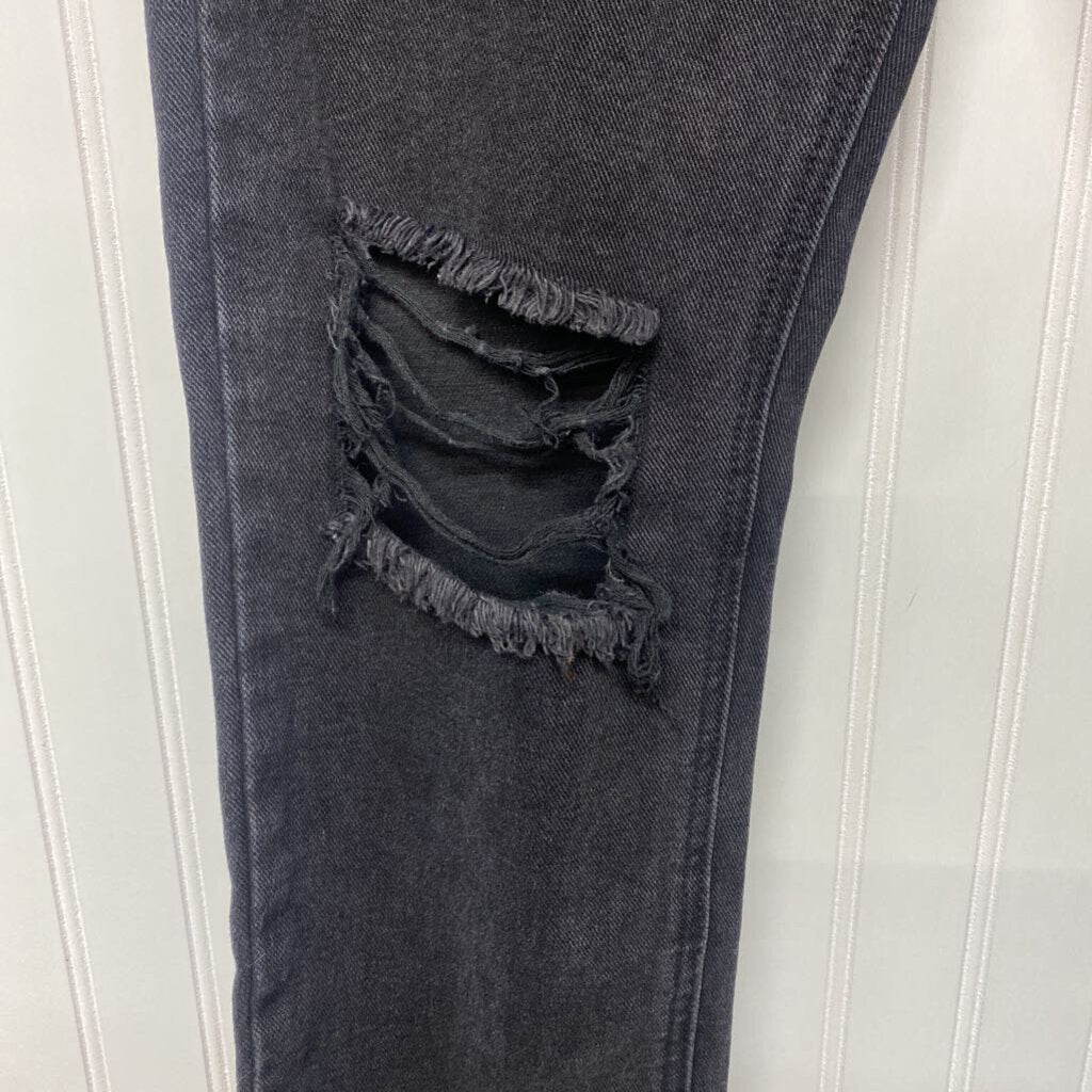 *INSANE GENE BLACK DENIM DISTRESSED AT KNEES AND ANKLES
