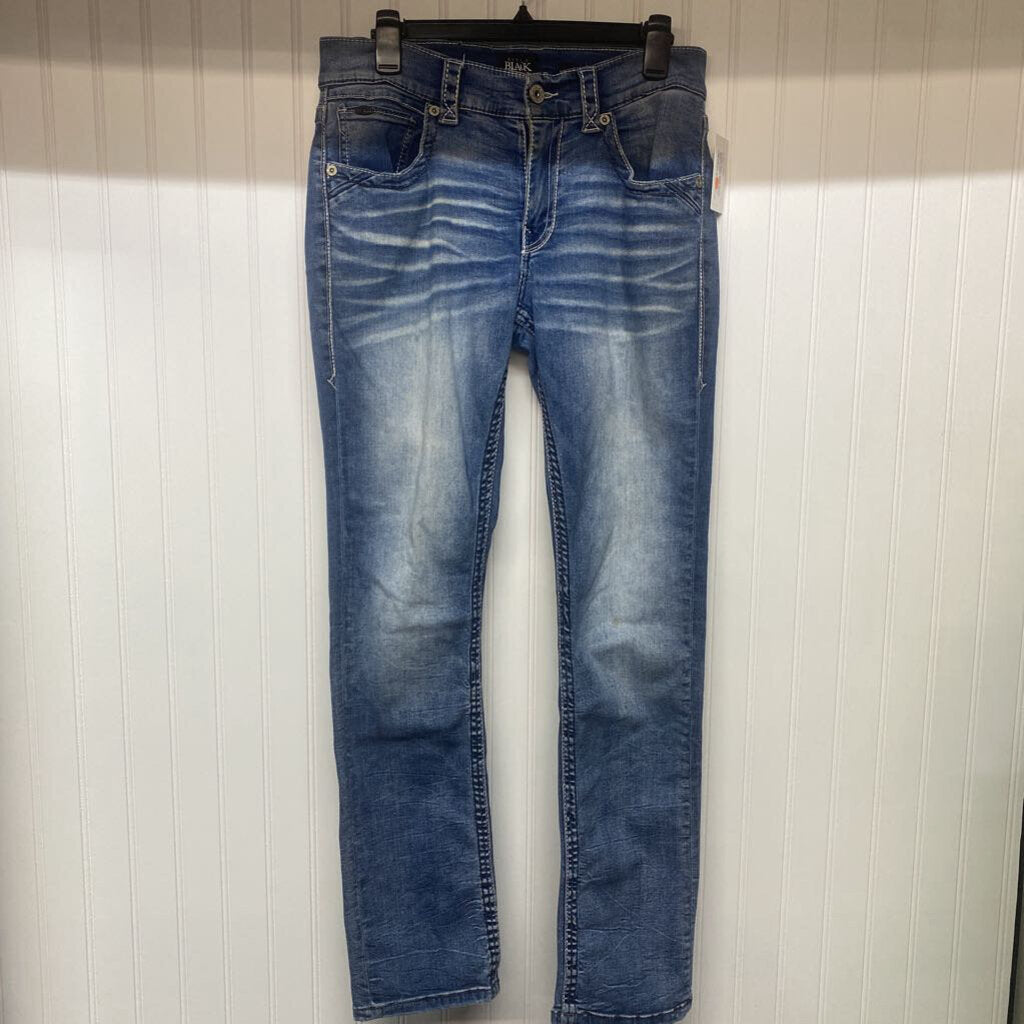 LADIES DENIM BLACK BUCKLE JEANS