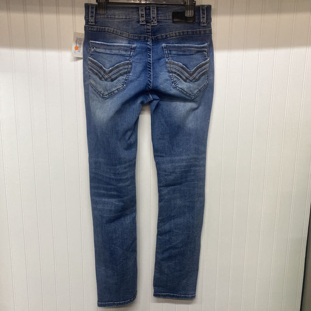 LADIES DENIM BLACK BUCKLE JEANS