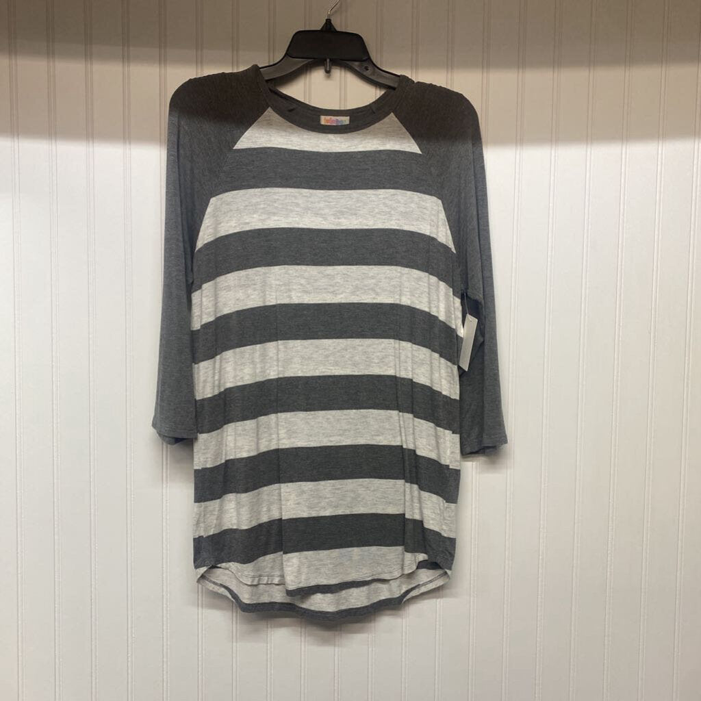 STRIPED 3/4 SLEEVE BASIC TOP