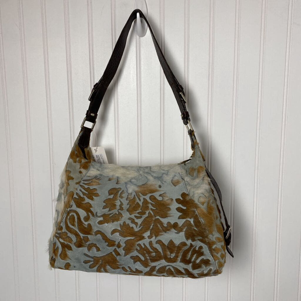 FAUX FUR AND LEATHER PURSE
