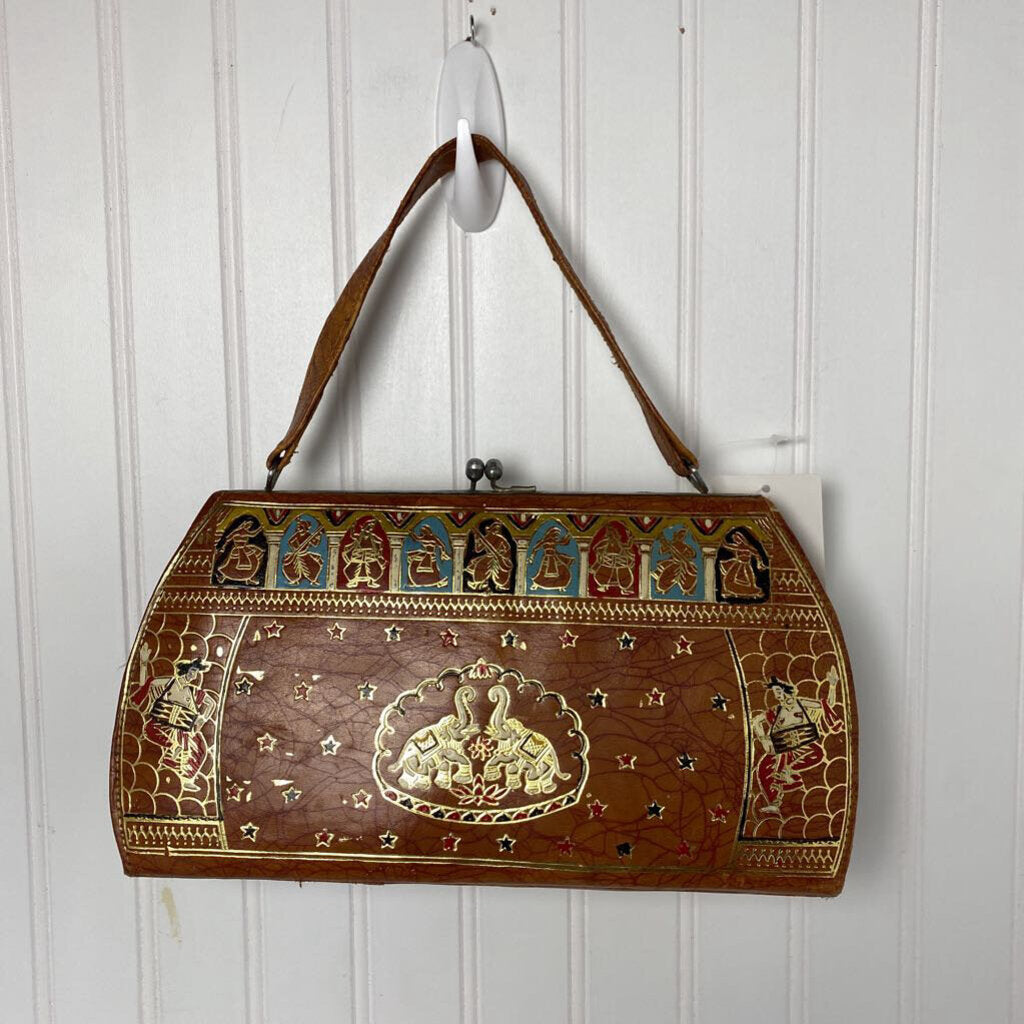 PAINTED LEATHER HANDBAG