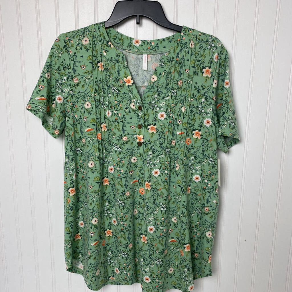 SHORT SLEEVE PRINTED TOP