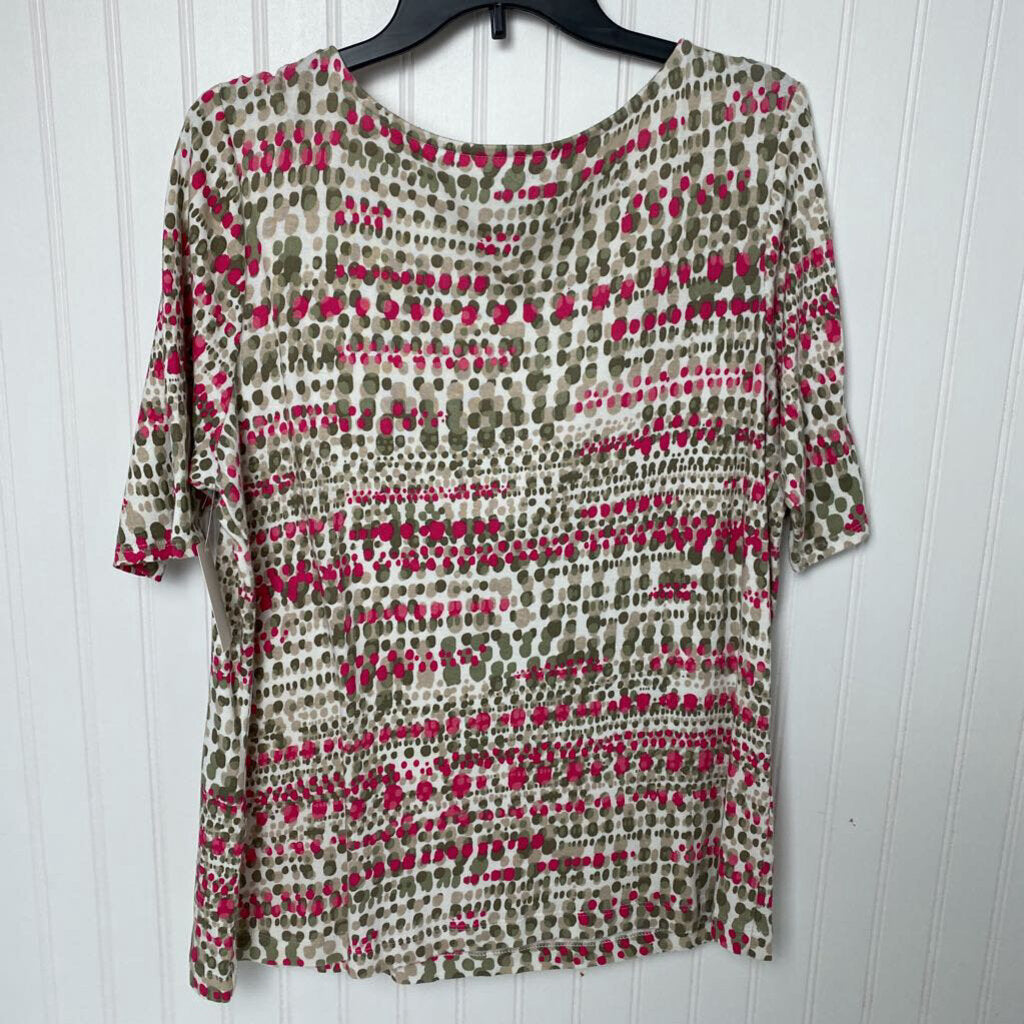 SHORT SLEEVE PRINTED KNIT TEE