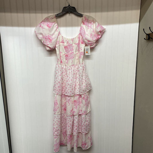 PUFFY SLEEVED RUFFLED DRESS